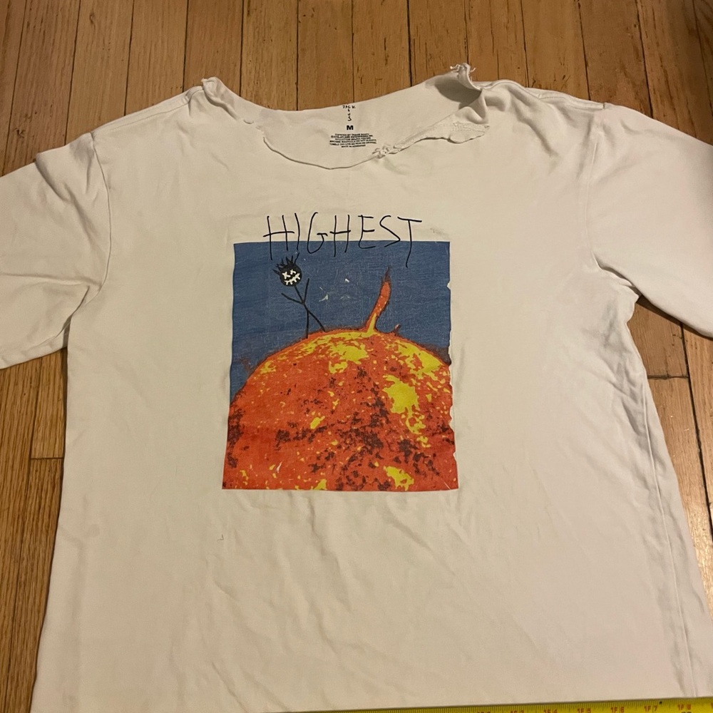 Travis Scott White and Blue Graphic Tee